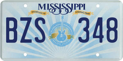 MS license plate BZS348