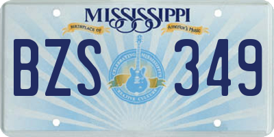 MS license plate BZS349