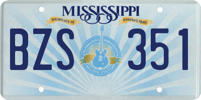 MS license plate BZS351