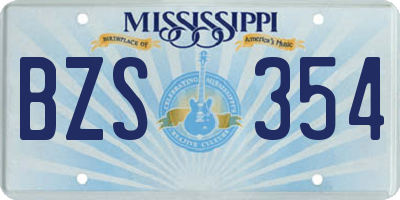 MS license plate BZS354