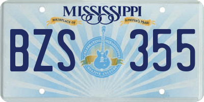 MS license plate BZS355