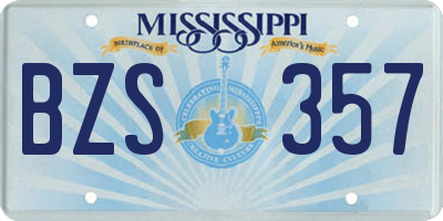 MS license plate BZS357