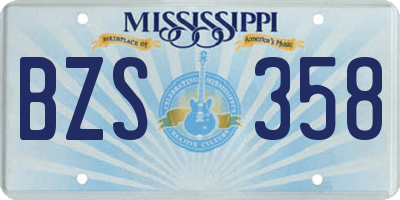 MS license plate BZS358