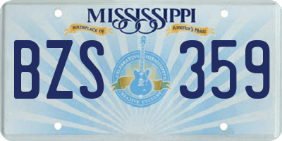 MS license plate BZS359