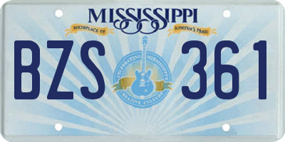 MS license plate BZS361