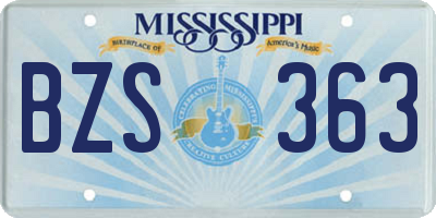 MS license plate BZS363