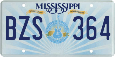 MS license plate BZS364