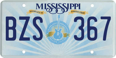 MS license plate BZS367