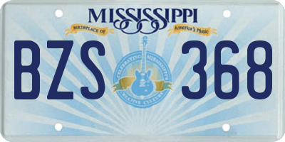MS license plate BZS368