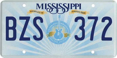 MS license plate BZS372