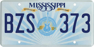 MS license plate BZS373