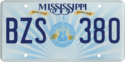 MS license plate BZS380
