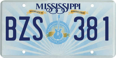 MS license plate BZS381