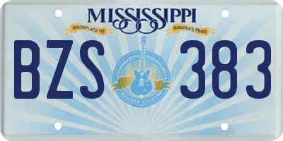 MS license plate BZS383