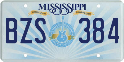 MS license plate BZS384