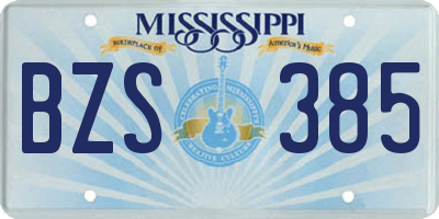 MS license plate BZS385