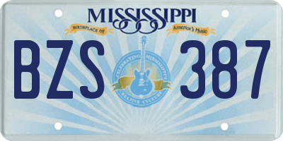 MS license plate BZS387