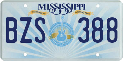 MS license plate BZS388