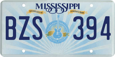 MS license plate BZS394