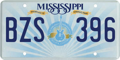 MS license plate BZS396