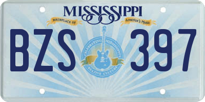 MS license plate BZS397