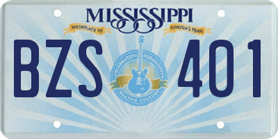 MS license plate BZS401