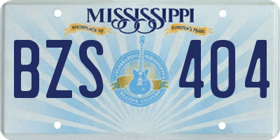 MS license plate BZS404