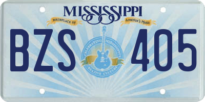 MS license plate BZS405
