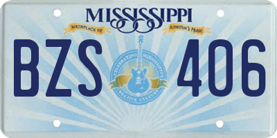 MS license plate BZS406