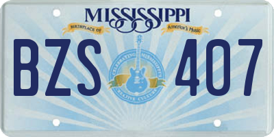 MS license plate BZS407