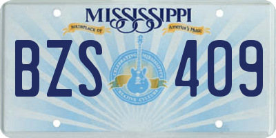 MS license plate BZS409