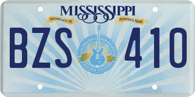 MS license plate BZS410