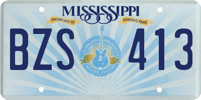 MS license plate BZS413