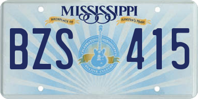 MS license plate BZS415
