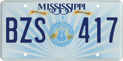 MS license plate BZS417
