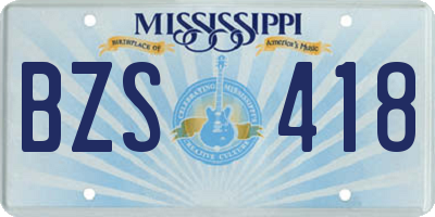 MS license plate BZS418