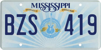 MS license plate BZS419