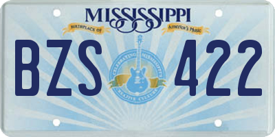 MS license plate BZS422