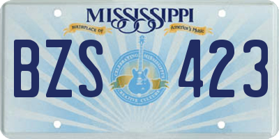 MS license plate BZS423