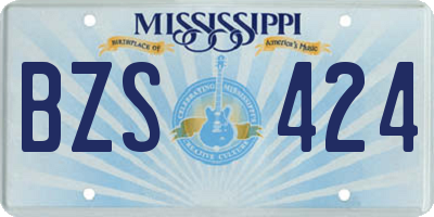 MS license plate BZS424