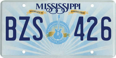 MS license plate BZS426