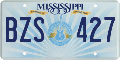 MS license plate BZS427