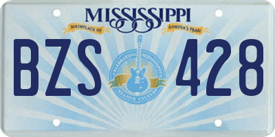 MS license plate BZS428