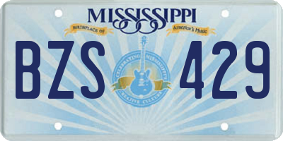 MS license plate BZS429