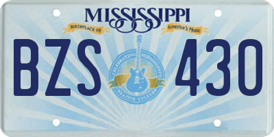 MS license plate BZS430