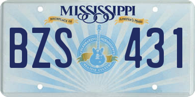 MS license plate BZS431