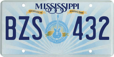 MS license plate BZS432