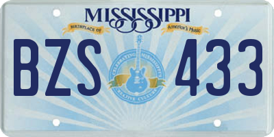 MS license plate BZS433