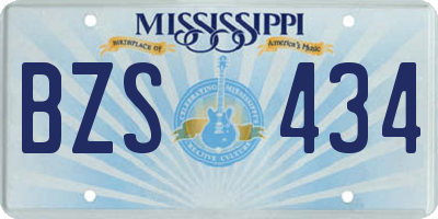 MS license plate BZS434