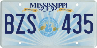 MS license plate BZS435